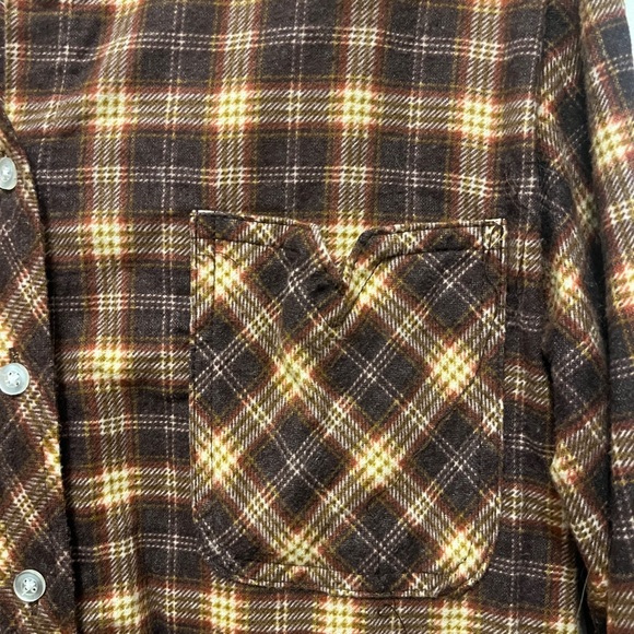 Vintage Lightweight Brown Plaid Button-Up - Picture 2 of 6